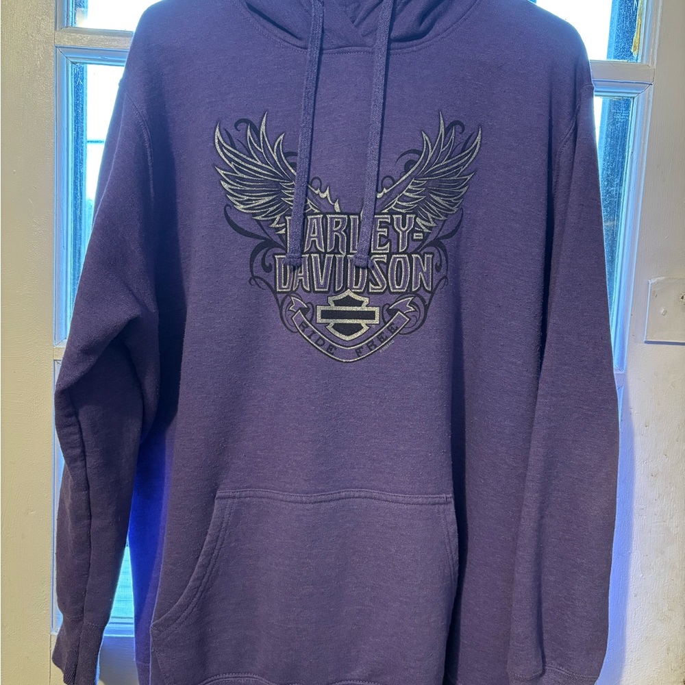 Harley-Davidson Womens Purple Hoodie with Winged Logo